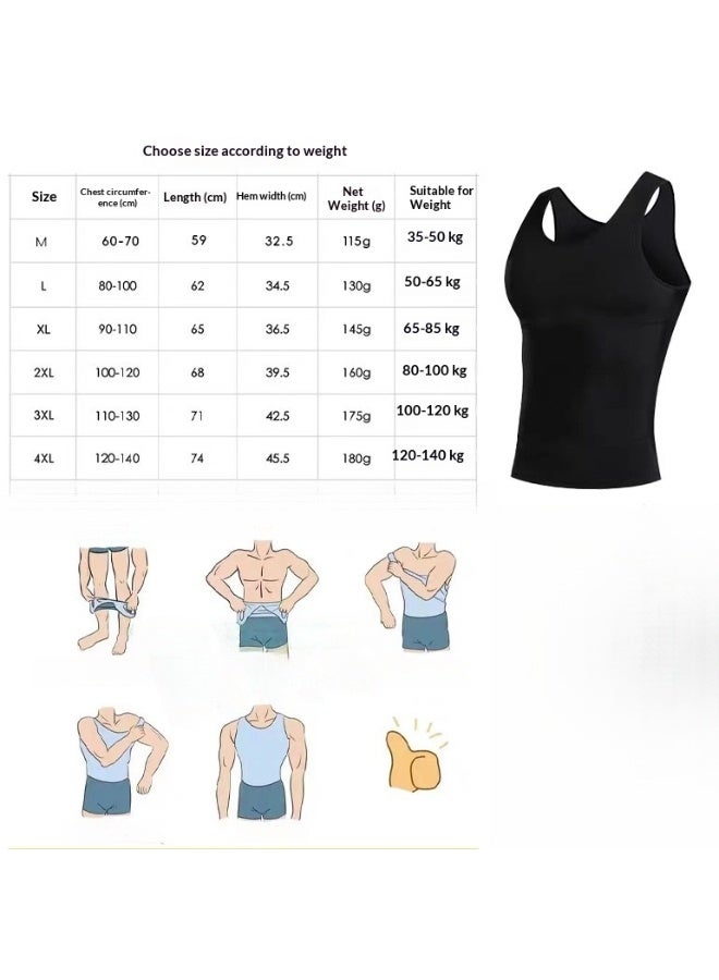 Men's Four Seasons Classic Black and White Solid Color Large Size Narrow Shoulder Tank Top Comfortable Sports Fitness Shirt - Image 2